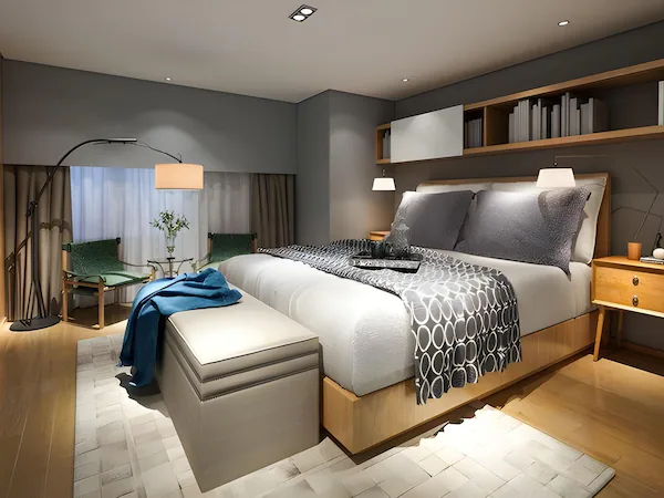 Family Suite with king bed and single bed for guests in DHA Karachi